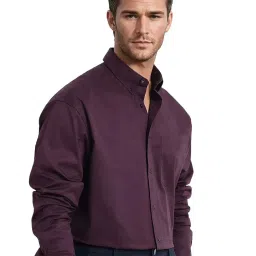 Rare Rabbit Purple Boxy Fit Solid Shirt image 4