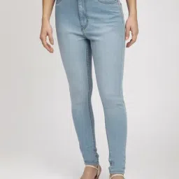 R&B Light Blue Cotton Slim Fit High Rise Jeans-picture-23