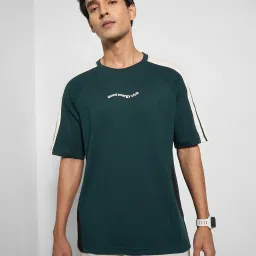 Ajile By Pantaloons Green Relaxed Fit Colour Block T-Shirts image 4