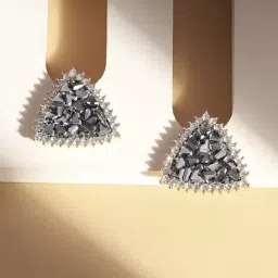 Sohi Women's Crystal Cluster Triangle Stud Earrings  Silver-picture-27