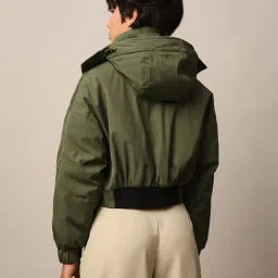 Only Green Regular Fit Cropped Jacket image 3