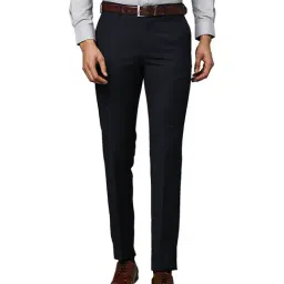 Raymond Navy Slim Fit Trousers-picture-25