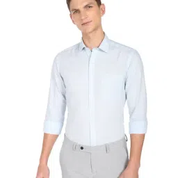 Arrow Light Blue Cotton Slim Fit Printed Shirt-image-53