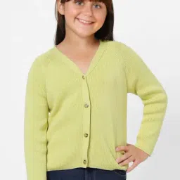 KIDS ONLY Celery Green Cotton Regular Fit Full Sleeves Sweater-image-70
