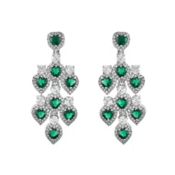 Voylla Silver Royal Romance Maitea Statement Drop Earrings image 2