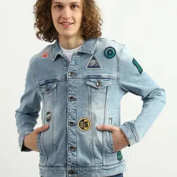United Colors of Benetton Blue Cotton Slim Fit Denim Jacket-picture-23