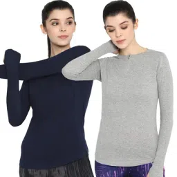 Appulse Grey Melange & Navy Cotton T-Shirt - Pack of 2-image-39