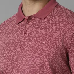 Louis Philippe Pink Regular Fit Printed Polo T-Shirt image 4