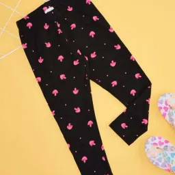 Pantaloons Junior Girls Jet Black Cotton Printed Tights & Leggings-picture-19