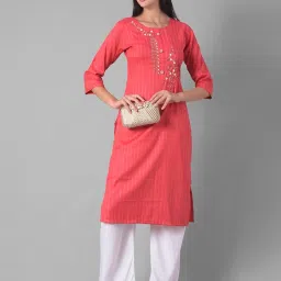 Dollar Missy Red Embellished Straight Kurta image 4