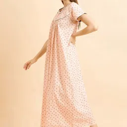 Sweet Dreams Peach Cotton Printed Nighty image 4