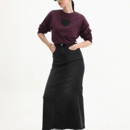 RAREISM Dark Maroon Cotton Printed Sweatshirt image 3