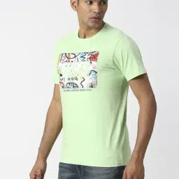Pepe Jeans Green Cotton Slim Fit Printed T-Shirt image 3