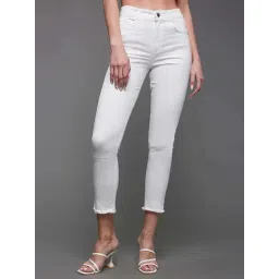 Miss Chase White Skinny High Rise Clean Look Bleached Stretchable Denim Jeans image 4