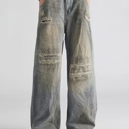 StyleCast x Revolte Women Regular Fit Mid-Rise Highly Distressed Heavy Fade Jeans-image-70