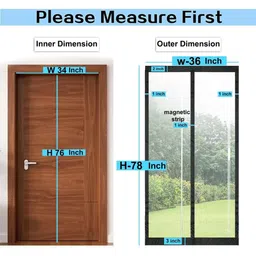Stylista Transparent Insulated Magnetic Door Curtain - 34 x 76 inch - PVC thickness 0.2mm-picture-18
