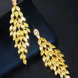 Peora Cubic Zirconia Studded Fancy Drop & Dangler Earrings-picture-13