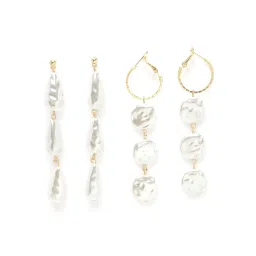 Karatcart Set Of 2 Coin Pearl Contemporary Dangler Earrings for Women - Set of 2 image 4