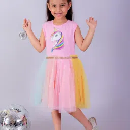 The Mom Store Girls Multicolor Printed Casual Dress-image-59
