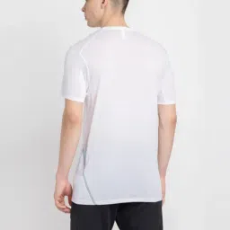 Adidas White Regular Fit Self Pattern Sports T-Shirt image 2
