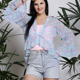 Sera Blue Floral Print Shrug-picture-19