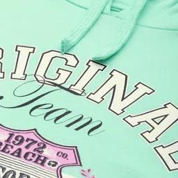 HERE&NOW Pure Cotton Typography Printed Hooded Sweatshirt image 3