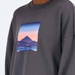 New Balance Grey Cotton Printed Sports Sweatshirt image 4