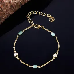 Accessorize London Real Gold-Plated Z Aventurine Bracelet-image-37