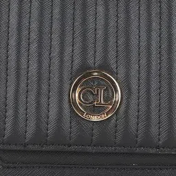 Carlton London Black Textured Small Handbag image 4