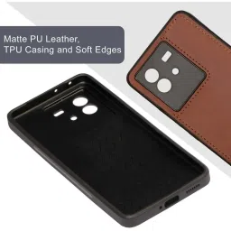 Sprig Matte Leather Back Cover for IQOO Neo 6 5G (Brown) image 4
