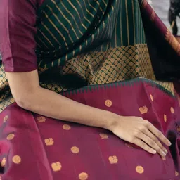 CaniBani Ethnic Motifs Zari Silk Blend Banarasi Saree image 4