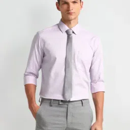 Arrow Purple Cotton Slim Fit Printed Shirt image 4