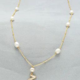 Sri Jagdamba Pearls Fancy Z Alphabetic Pearl Chain Pendant for Women-picture-6