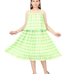 BAESD Checked Georgette Fit & Flare Dress-image-58