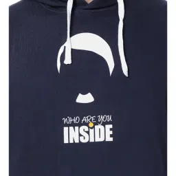 Campus Sutra Blue Hooded Sweatshirt image 4