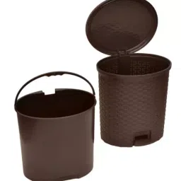 Nilkamal 12 L ‎Brown Plastic Pedal Dustbin image 3
