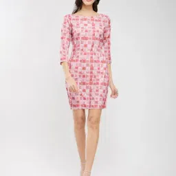 Fablestreet Pink Geometric Mini Dress image 4