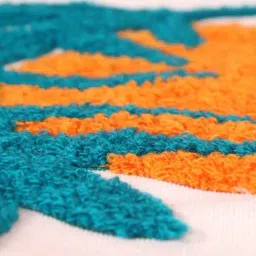 STITCHNEST Orange & Blue Polycotton Hand Crafted Embroidered Bohemian Sun Cushion Cover image 2