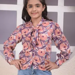 Crimsoune Club Kids Peach Floral Shirt-picture-12