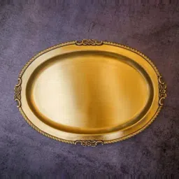Ambi Ambi Pure Brass Oval Medium Serving Tray-picture-19