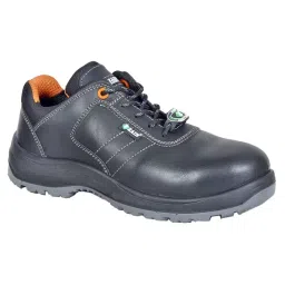 Zain Safety Elite Series Composite Toe Safety Shoes PU Double Density Low Ankle Black Buff Crazy Genuine Leather Size UK6, GEAR-picture-12