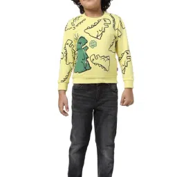 Jack & Jones Junior Yellow Printed Full Sleeves Sweatshirt image 3