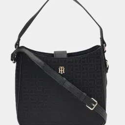 Tommy Hilfiger Black Tonal Logo Sling Bag-picture-12