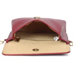 Fastrack MTO MTS Maroon Textured Medium Sling Handbag image 5