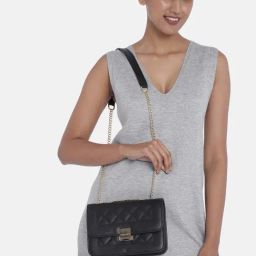 Fastrack MTO MTS Black Textured Medium Sling Handbag-picture-16