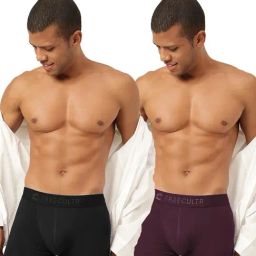 Freecultr Sable Black & Port Wine Comfort Fit Trunks - Pack of 2-picture-21