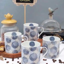 Goodhomes Grey Bone China Coffee Mugs (350 ml) - Set of 4-picture-42