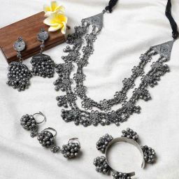 Teejh Ratika Silver Oxidised Jewellery Set-picture-4