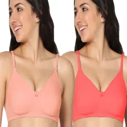 IN CARE Peach & Coral Cotton T-Shirt Bras - Pack Of 2-image-7