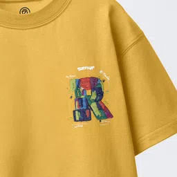 CODEZ Boys Pack Of 2 Printed Round Neck Drop-Shoulder Sleeves Cotton Oversized T-shirts image 2